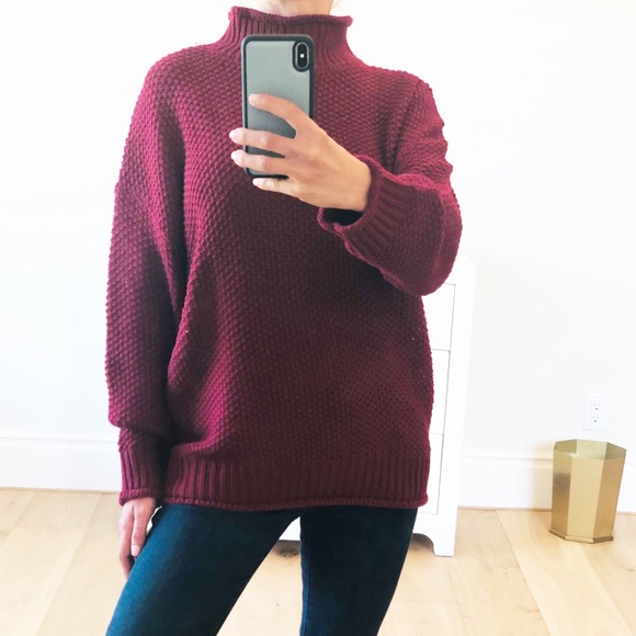 SONOMA Wine Red Pullover Loose Sweater - Picture 2 of 9